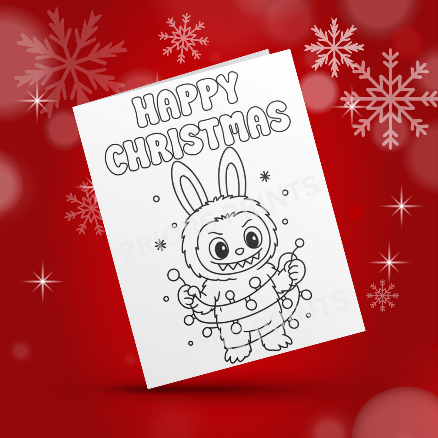 Colour Your Own Labubu Christmas Card
