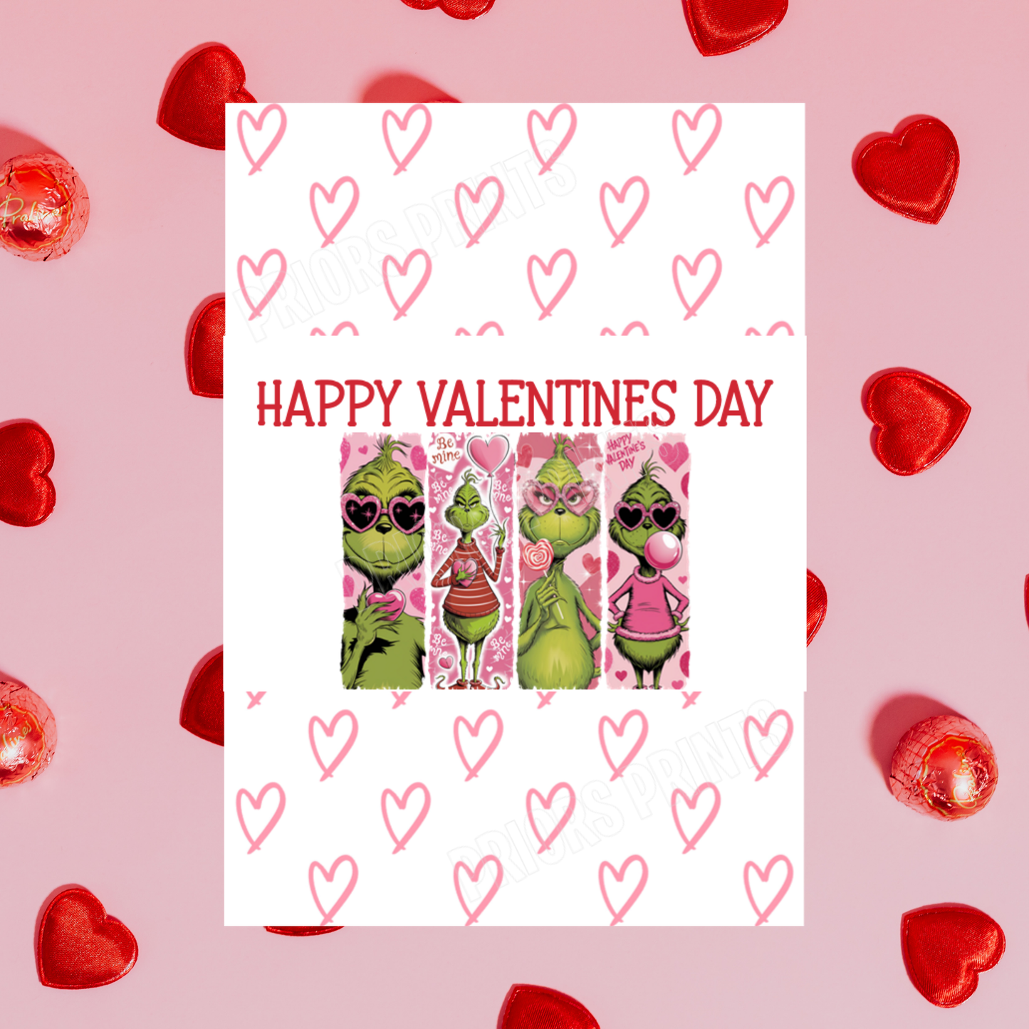 Grinch Valentines Day Chocolate Bar Wrappers I The Grinch I Cindy Lou
