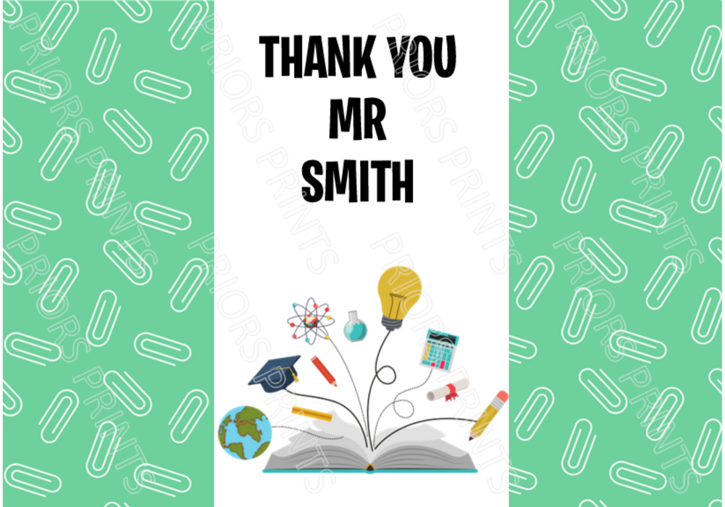 Personalised Teacher Chocolate Bar Wrapper- with space to add Name