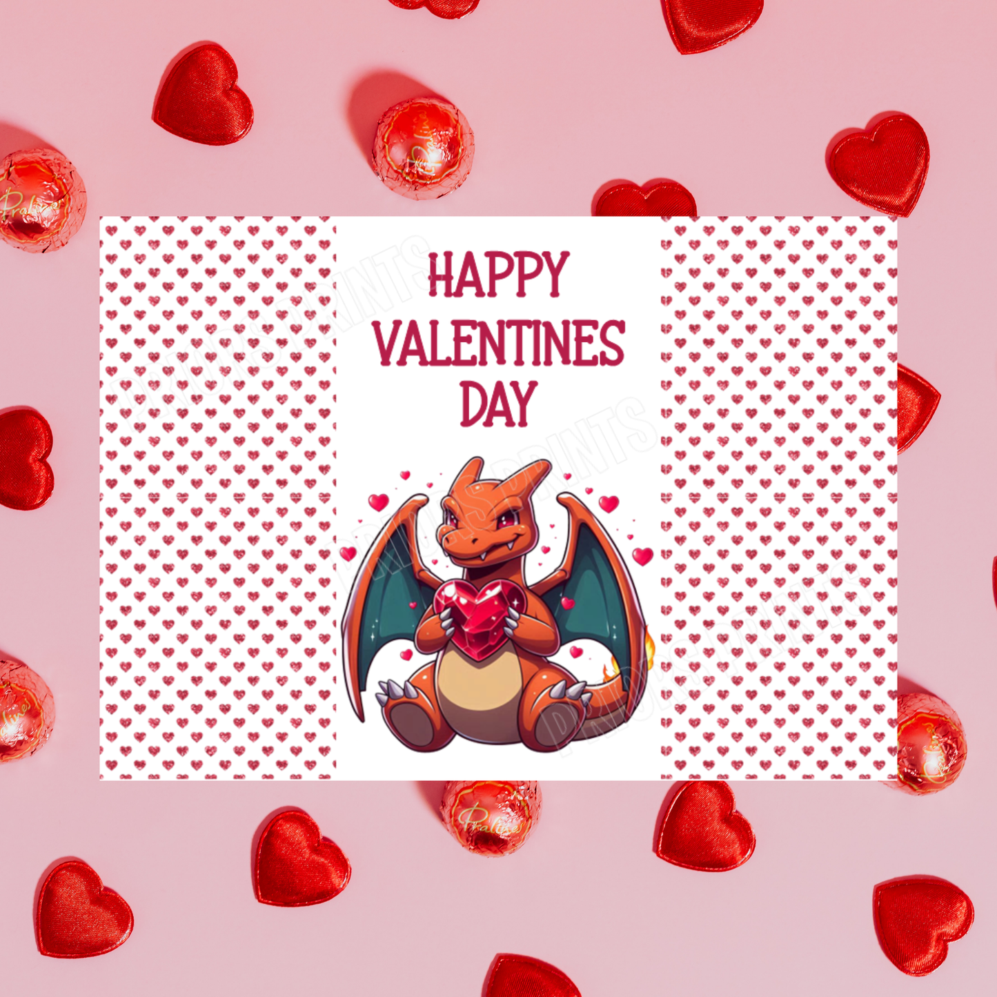Pokemon Valentines Day Chocolate Bar Wrappers I Pikachu I Gengar I Charizard I Eevee