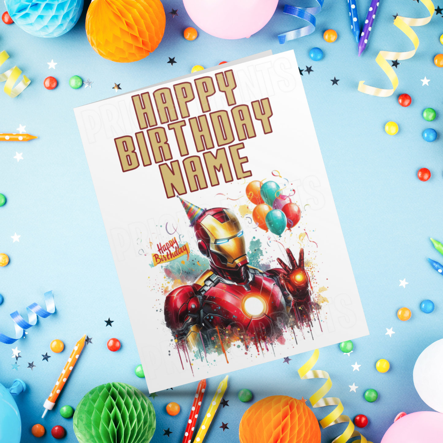 Iron Man Personalised Birthday Card