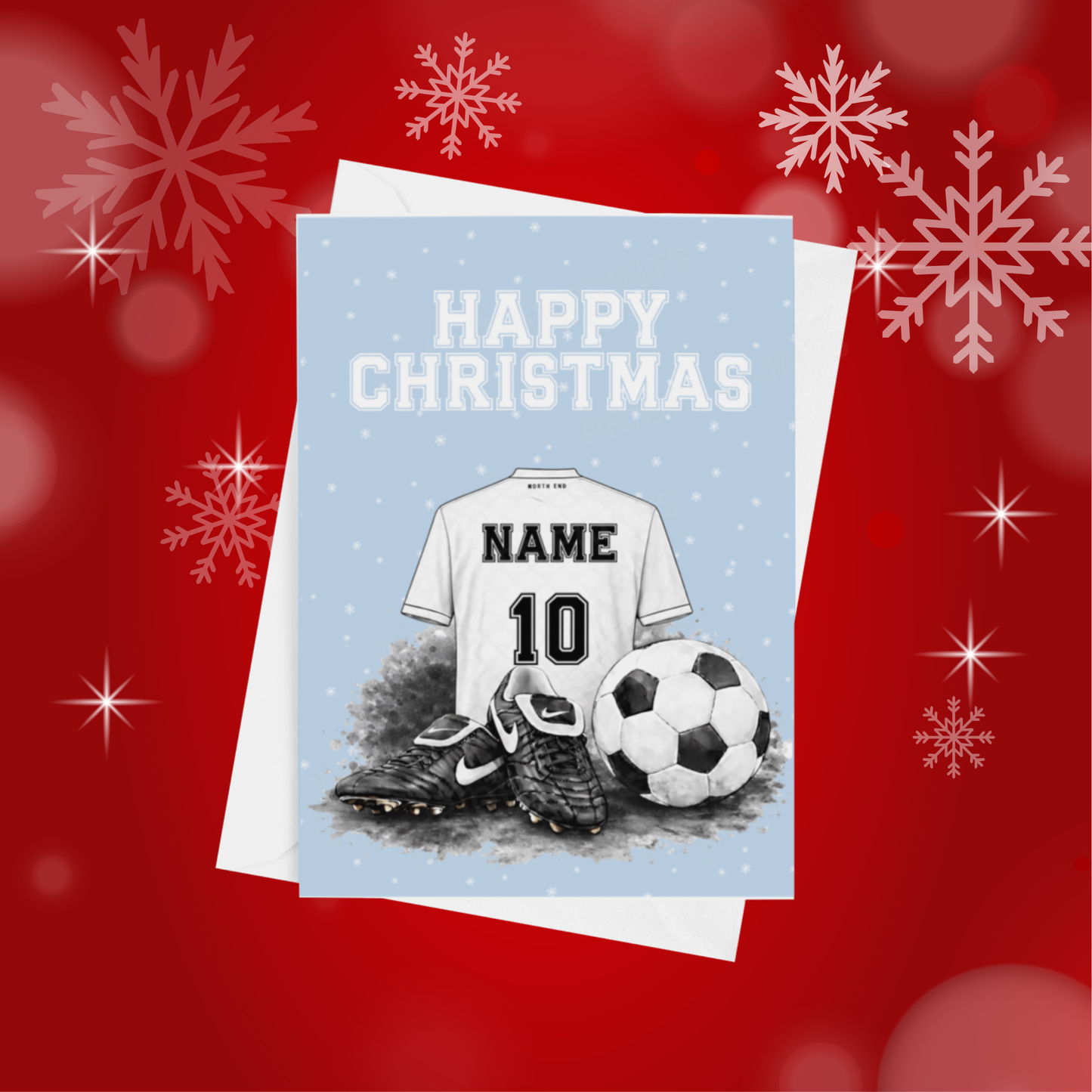 Football Shirt Personalised Christmas Card