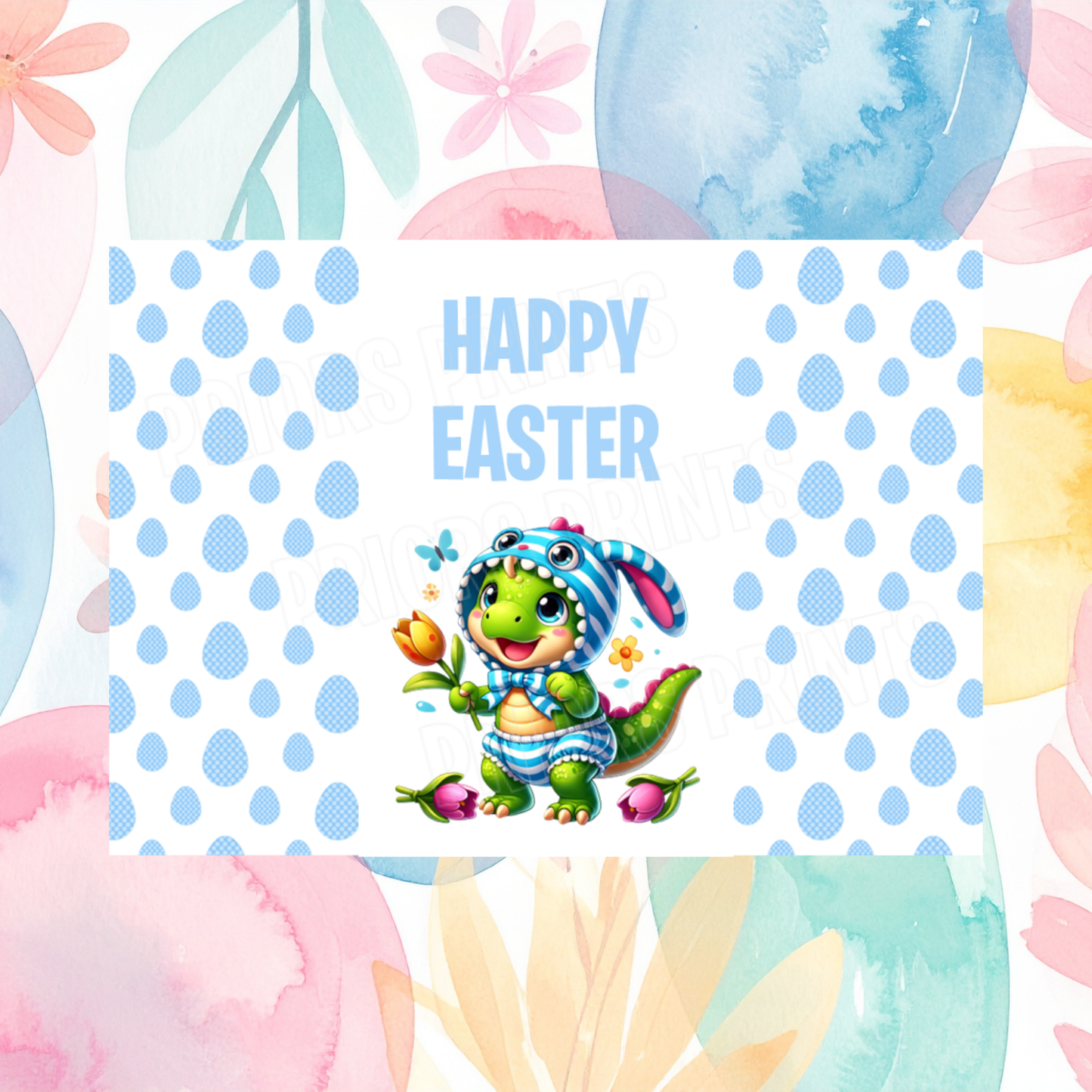 Cute Dinosaur Easter Chocolate Bar Wrapper