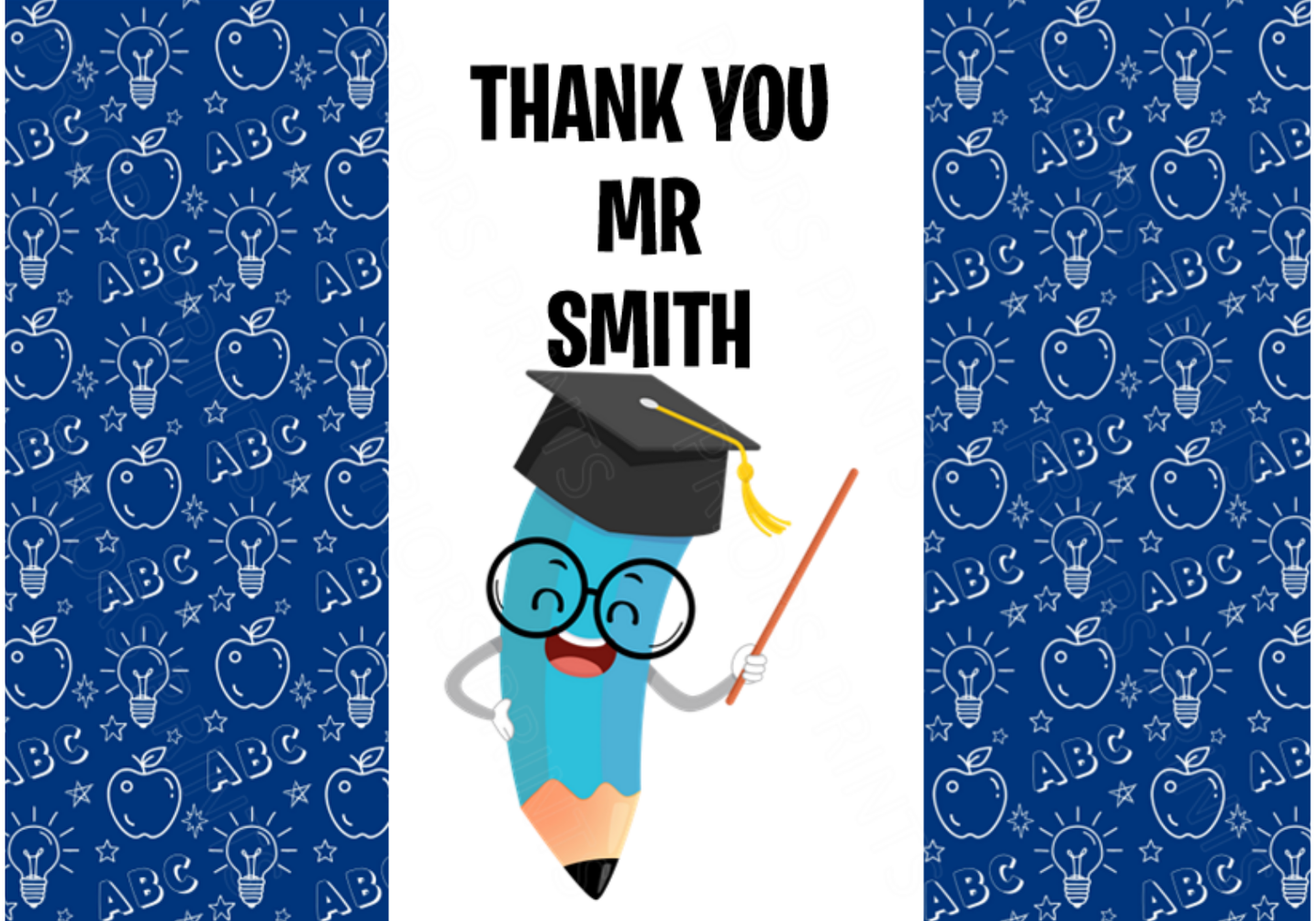 Personalised Teacher Chocolate Bar Wrapper- with space to add Name
