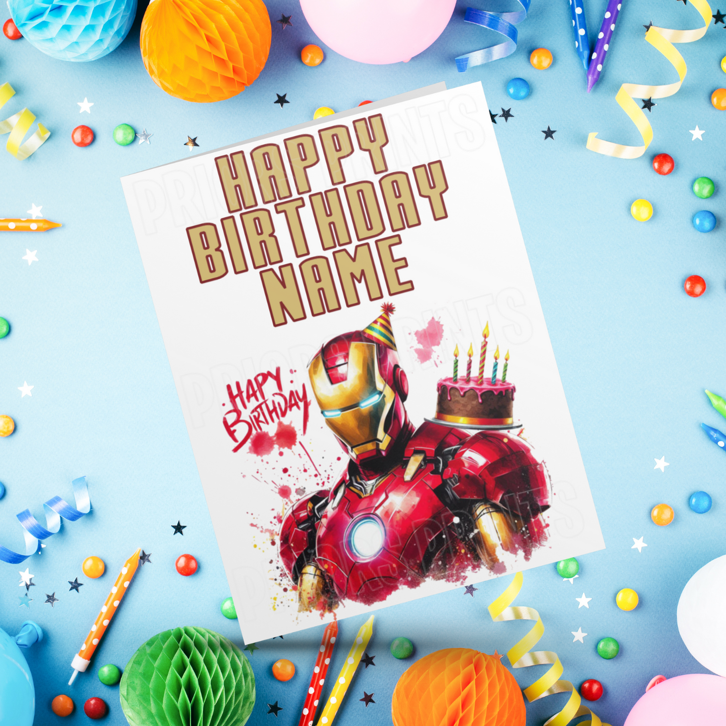 Iron Man Personalised Birthday Card
