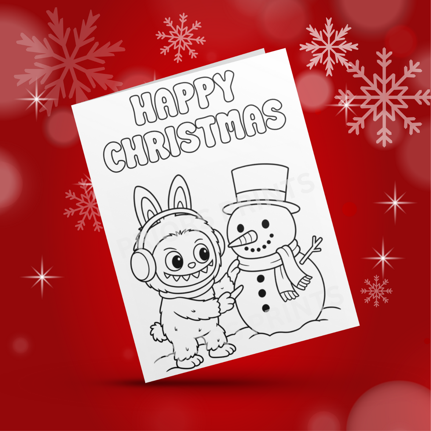 Colour Your Own Labubu Christmas Card