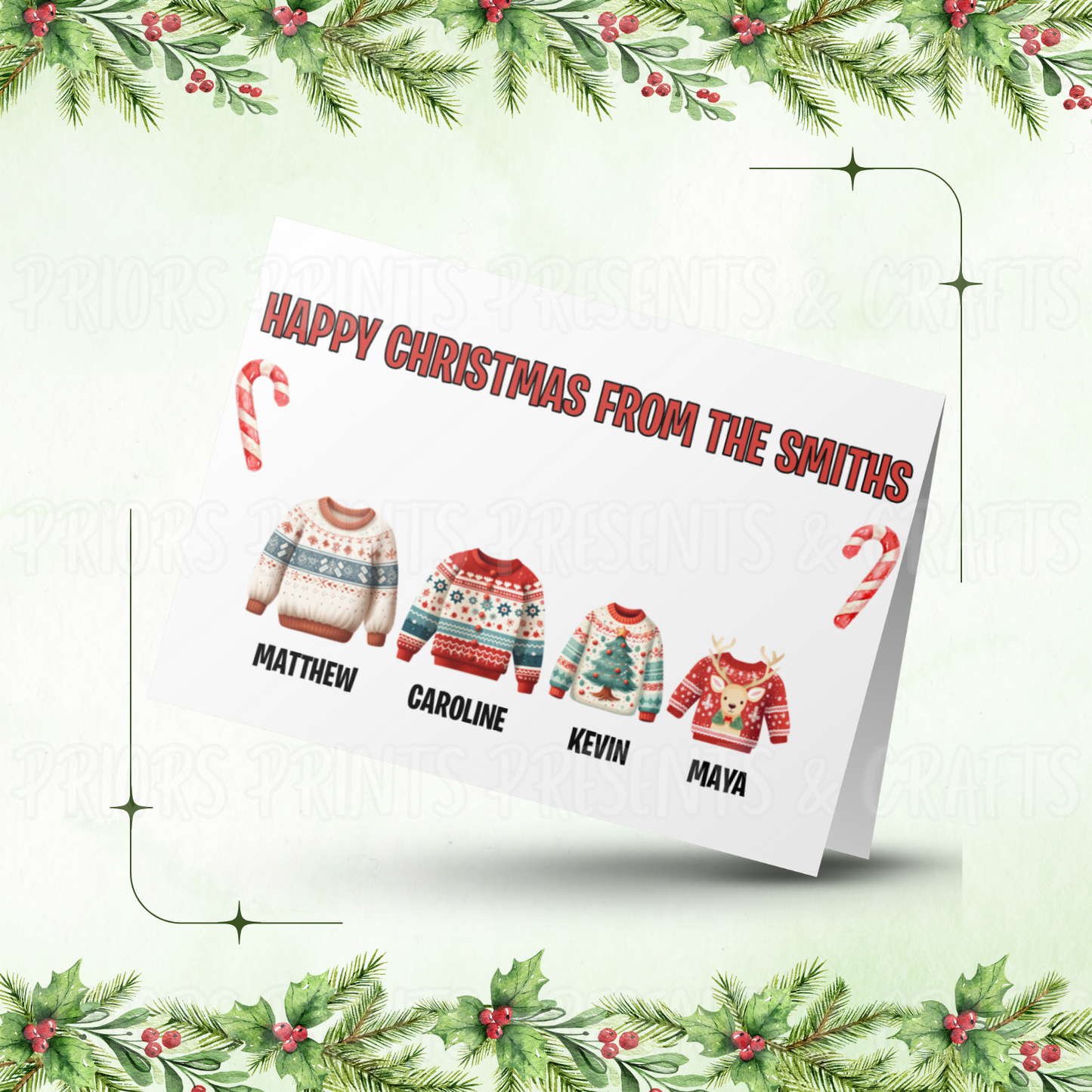 Personalised Jumper Family Christmas Card