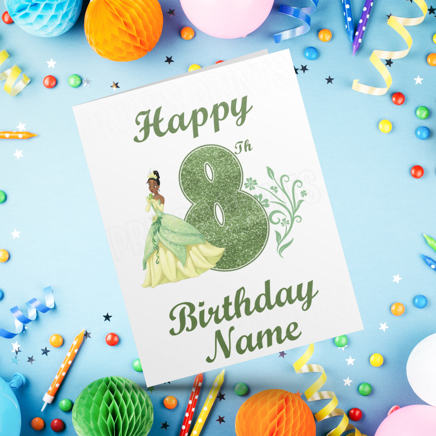 Personalised Tiana Birthday Card with age 1-9 I Disney I The Princess & The Frog I Princess