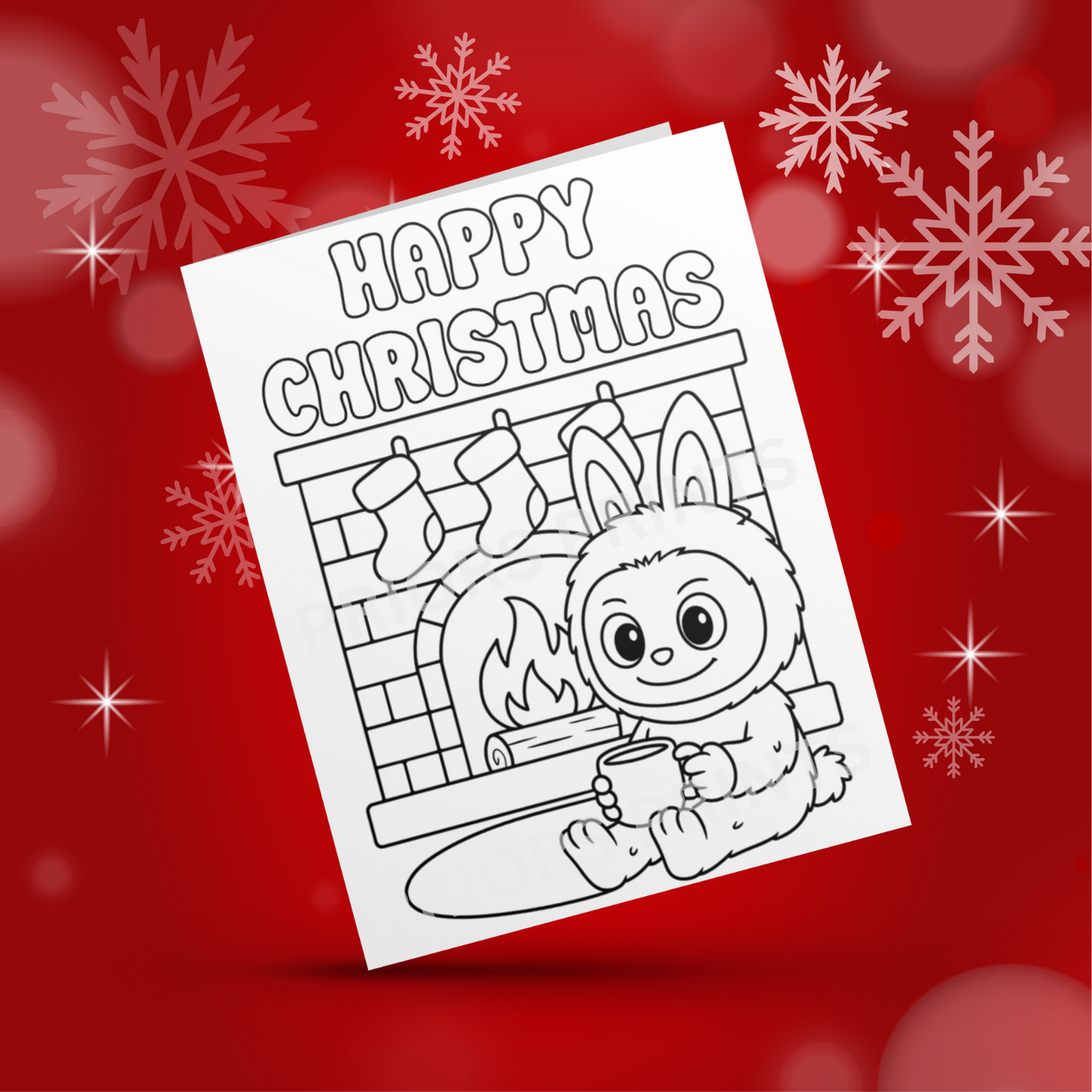 Colour Your Own Labubu Christmas Card