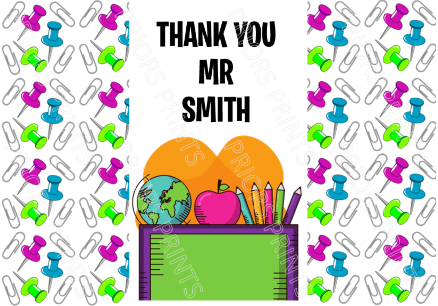 Personalised Teacher Chocolate Bar Wrapper- with space to add Name