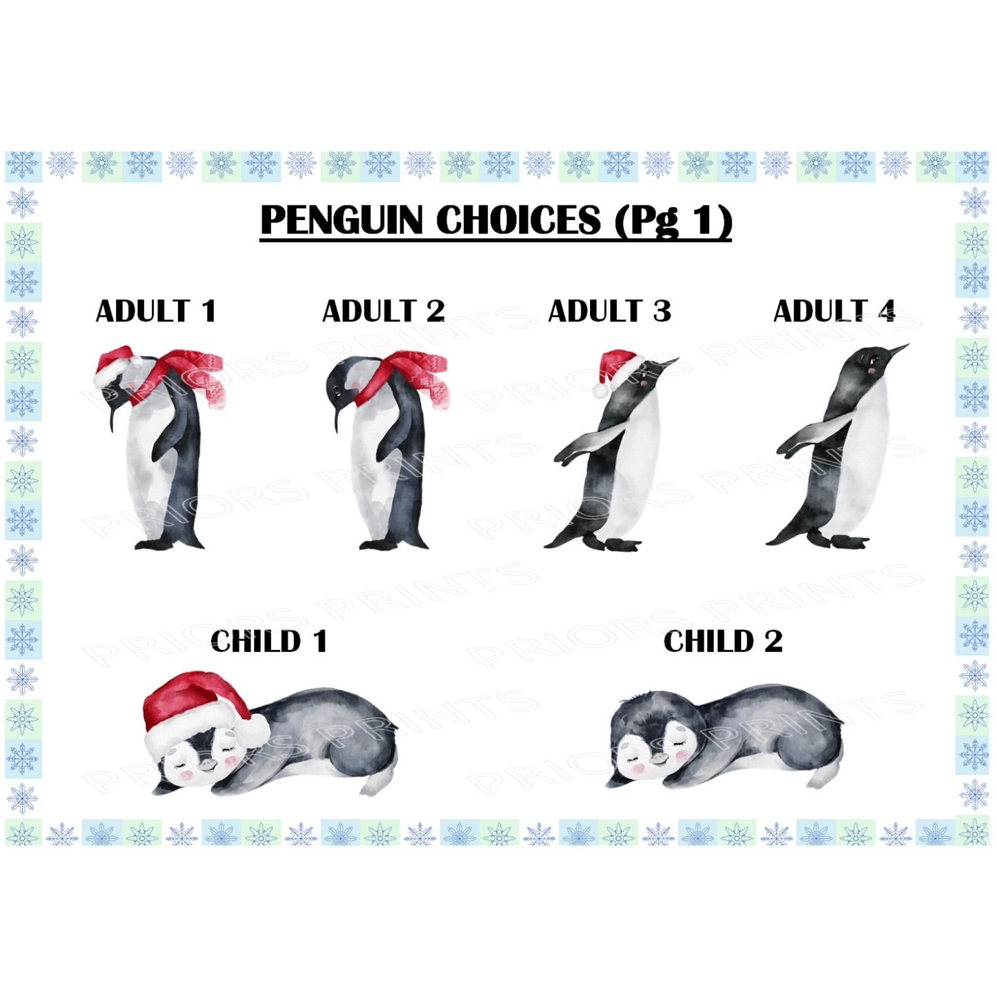 Personalised Penguin Family Christmas Card