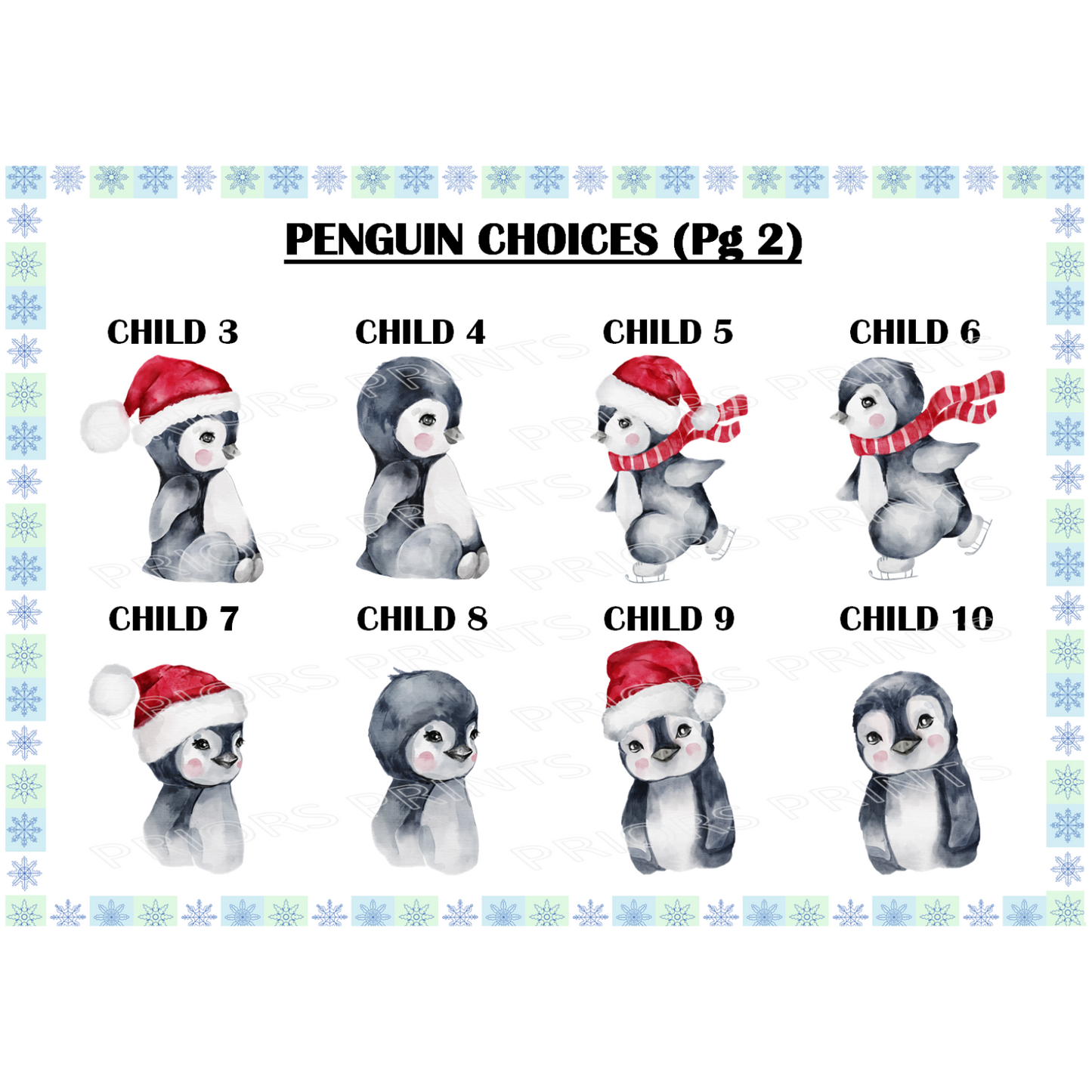 Personalised Penguin Family Christmas Card