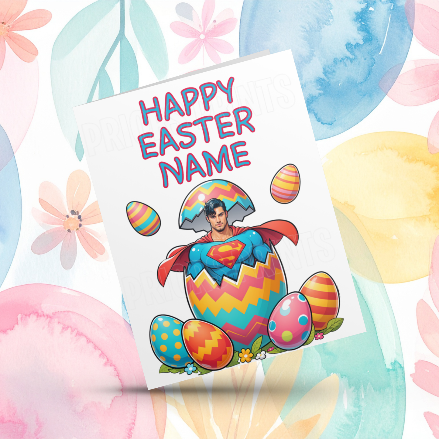 Mixed Characters in Easter Egg Personalised Easter Card- Listing 2