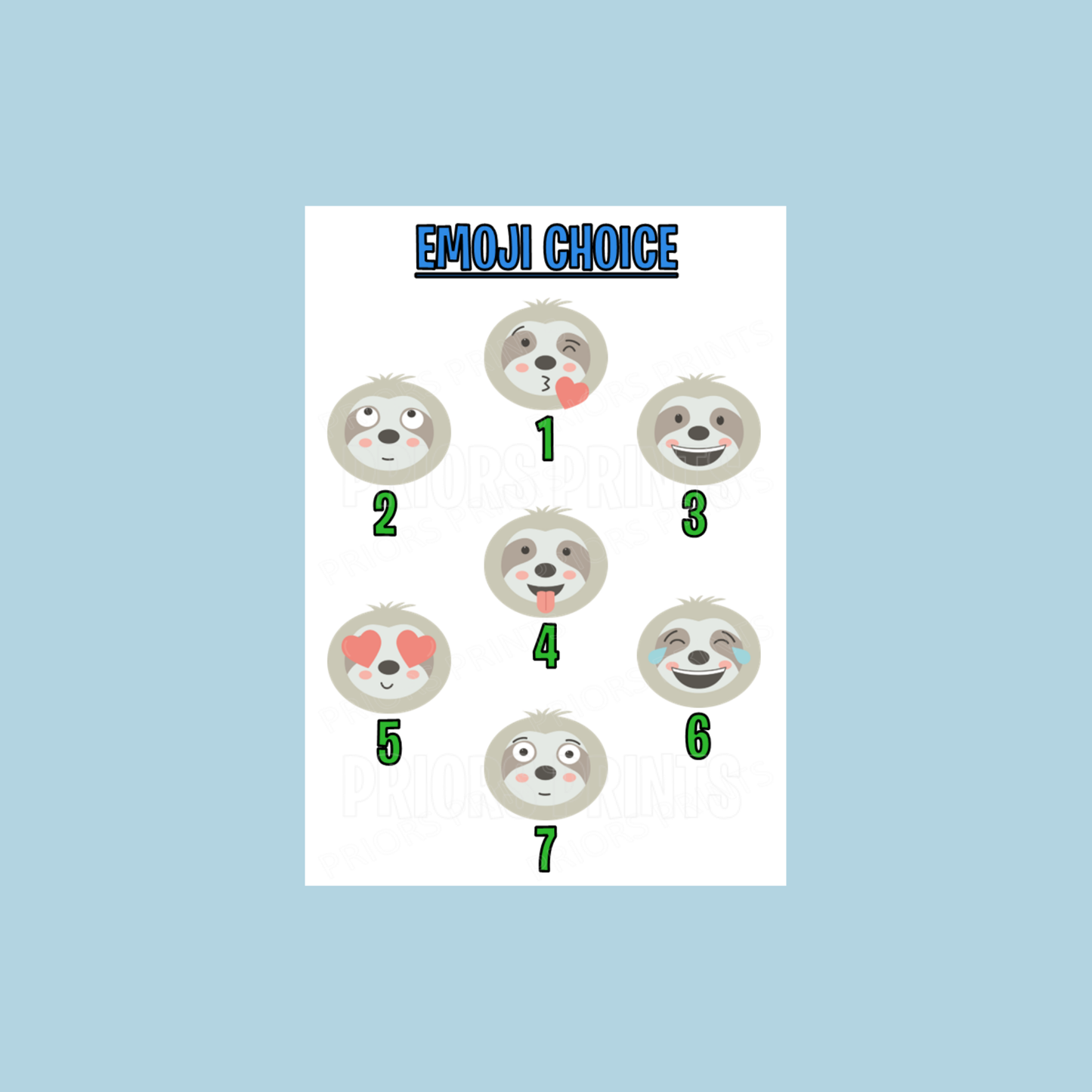 Personalised Sloth Fathers Day Card for up to 6 children