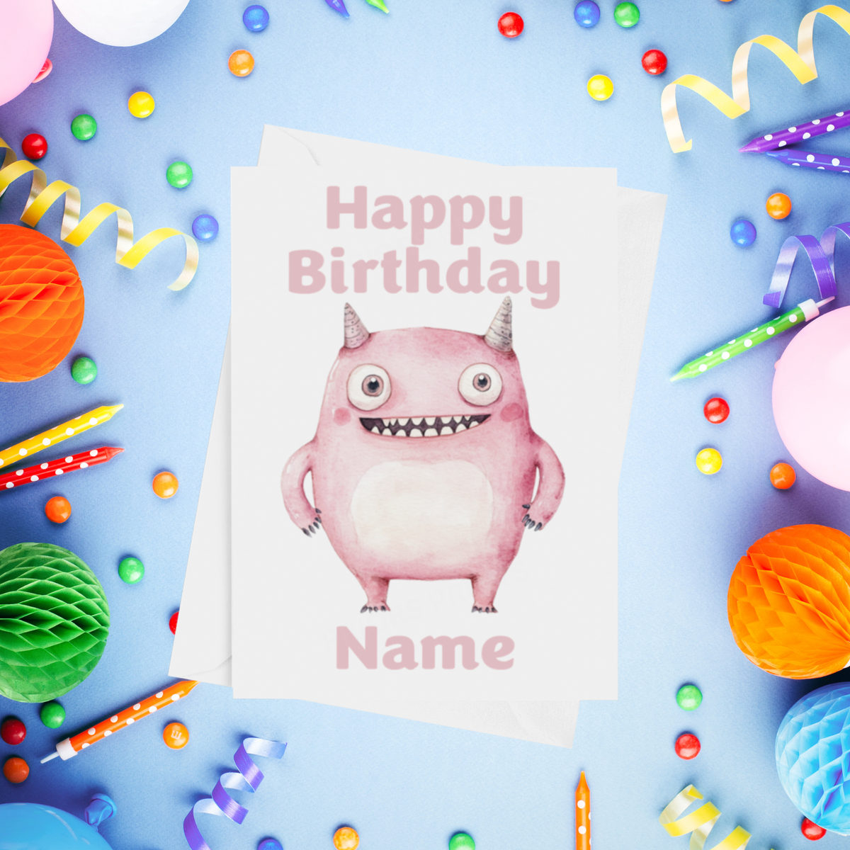 Monster Personalised Birthday Card
