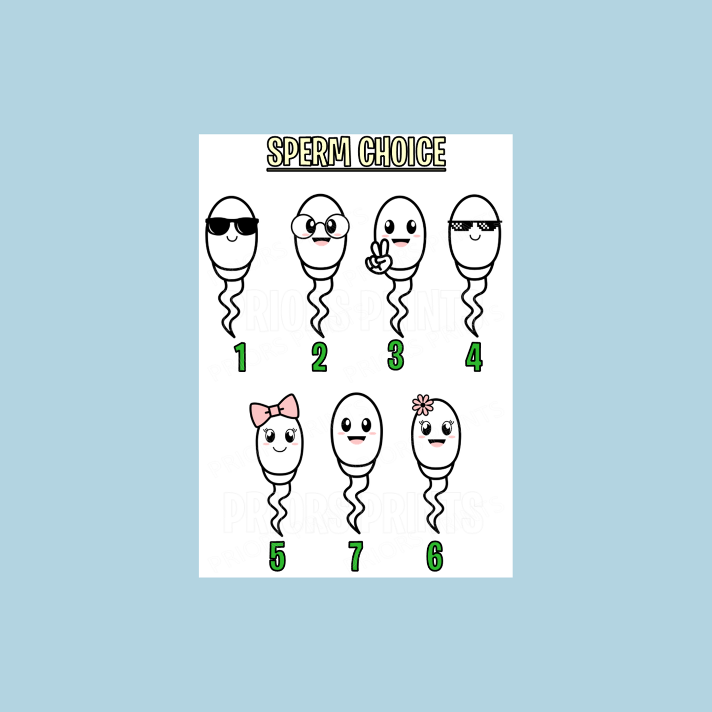 Personalised Funny Sperm Fathers Day Card for up to 5 children