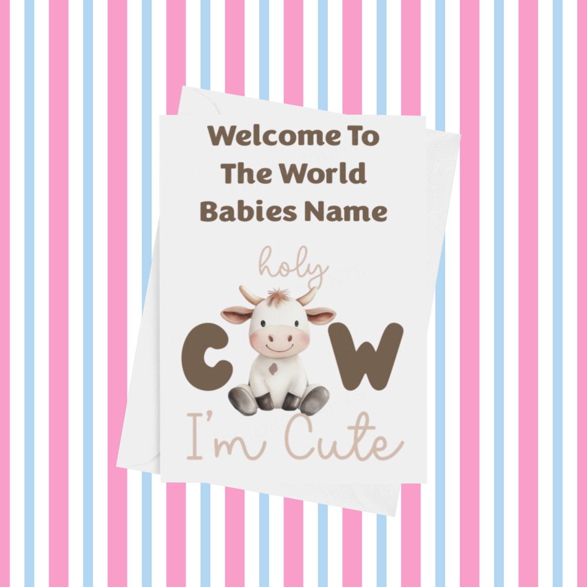 Welcome To The World Personalised Card for New Baby