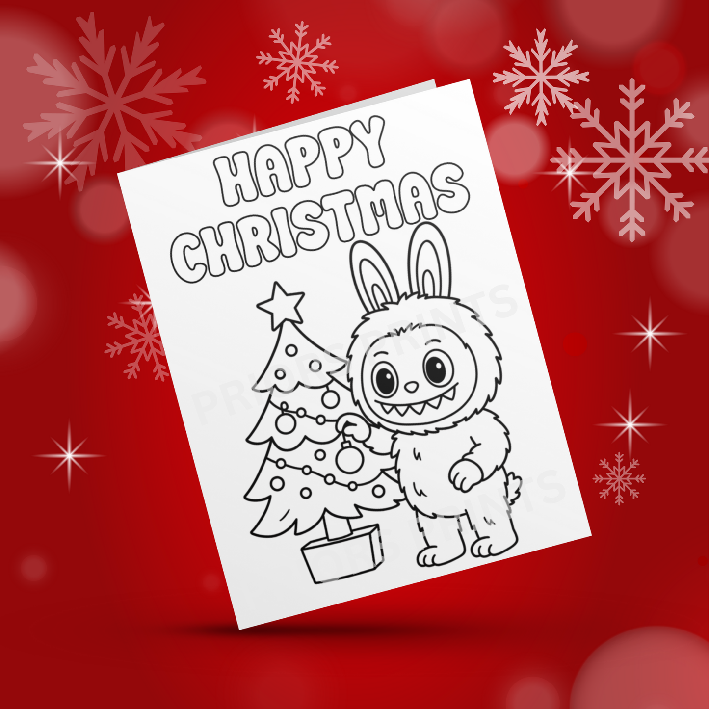 Colour Your Own Labubu Christmas Card