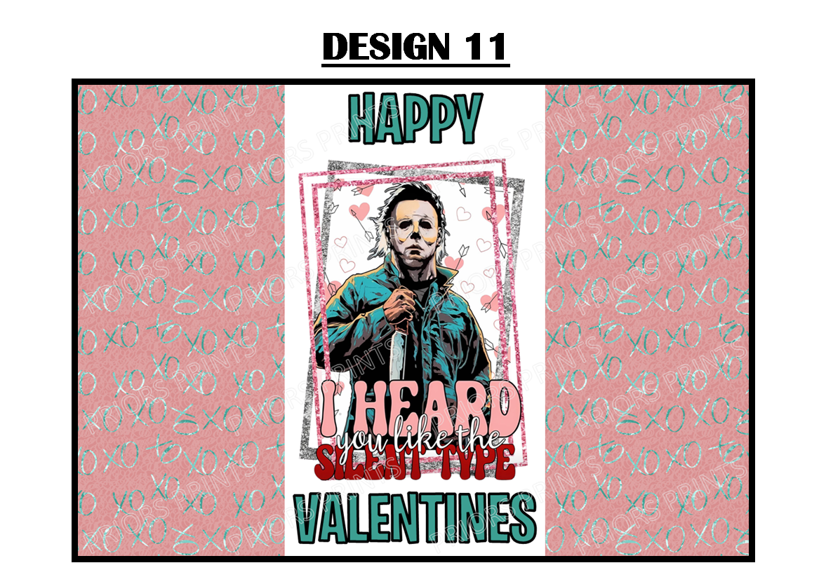 Horror Characters Valentines Chocolate Bar Wrappers
