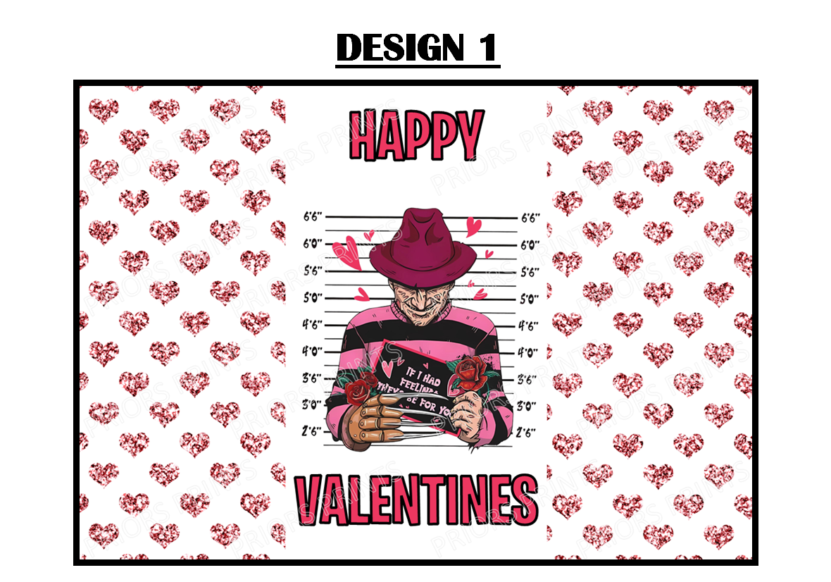 Horror Characters Valentines Chocolate Bar Wrappers