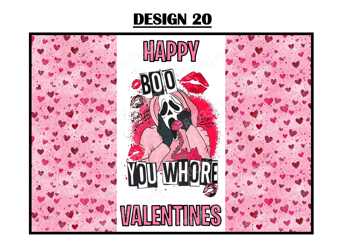 Horror Characters Valentines Chocolate Bar Wrappers