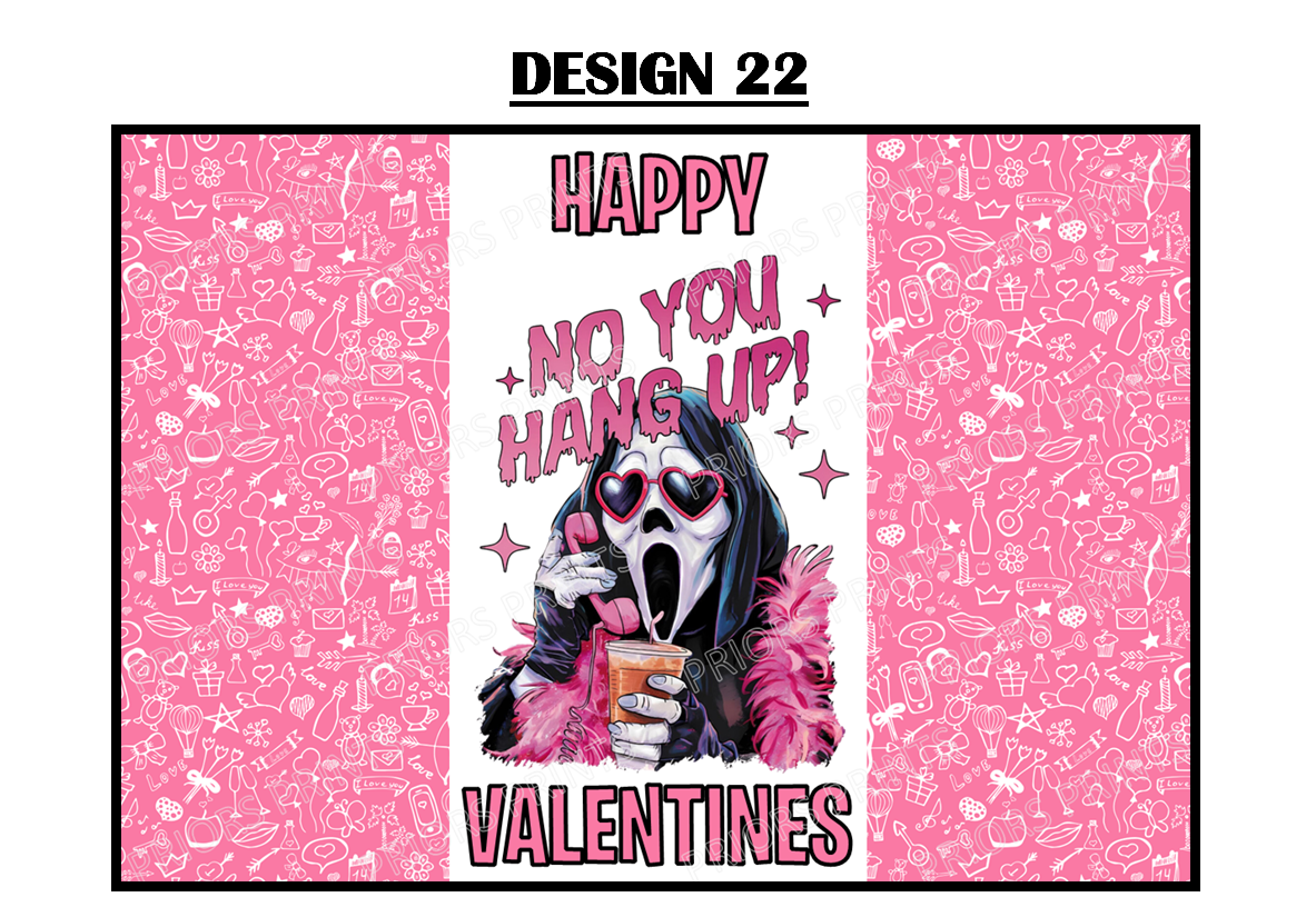 Horror Characters Valentines Chocolate Bar Wrappers