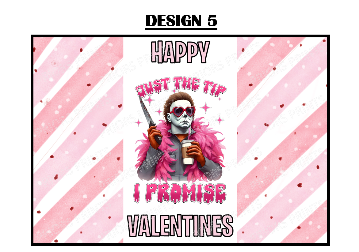 Horror Characters Valentines Chocolate Bar Wrappers