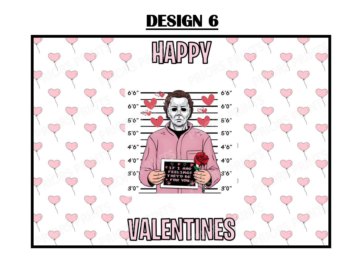 Horror Characters Valentines Chocolate Bar Wrappers