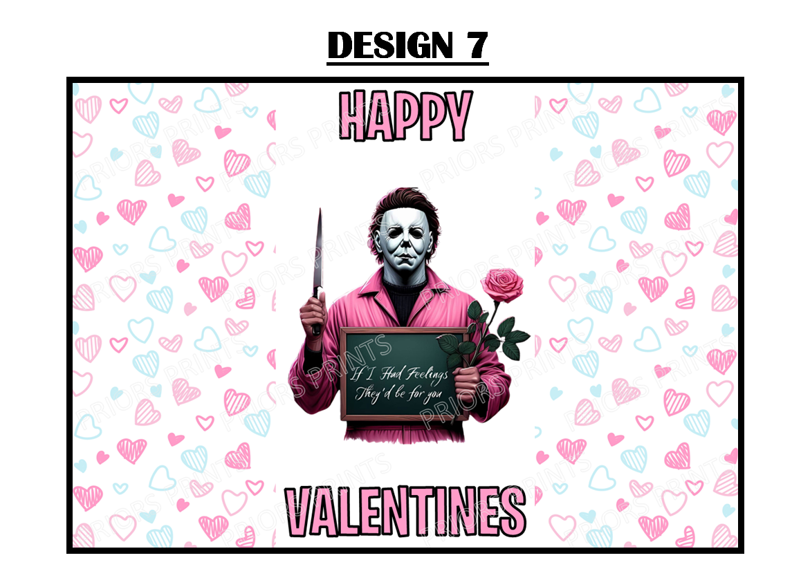 Horror Characters Valentines Chocolate Bar Wrappers