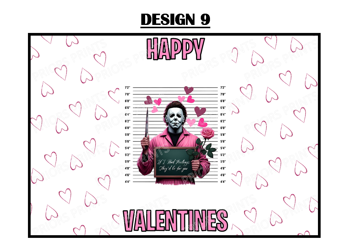 Horror Characters Valentines Chocolate Bar Wrappers