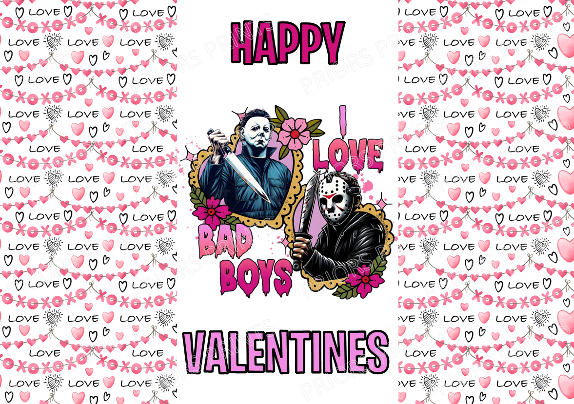 Horror Characters Valentines Chocolate Bar Wrappers