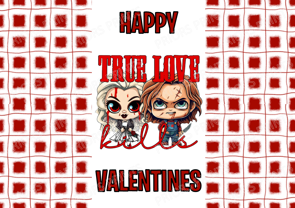Horror Characters Valentines Chocolate Bar Wrappers