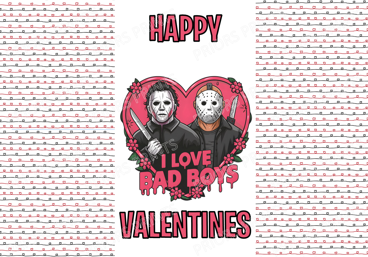 Horror Characters Valentines Chocolate Bar Wrappers
