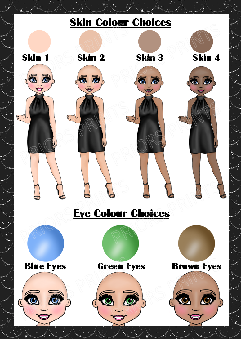 Black Dress Female Personalised Card For Any Occasion