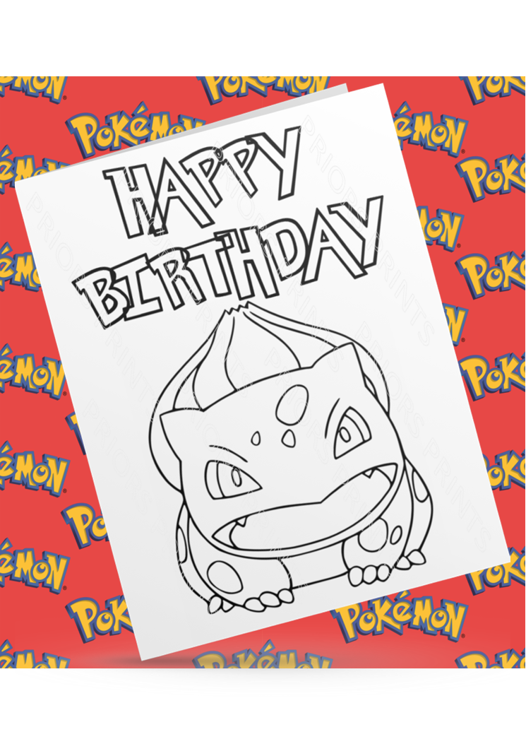 Pokemon- Colour Your Own Birthday Card