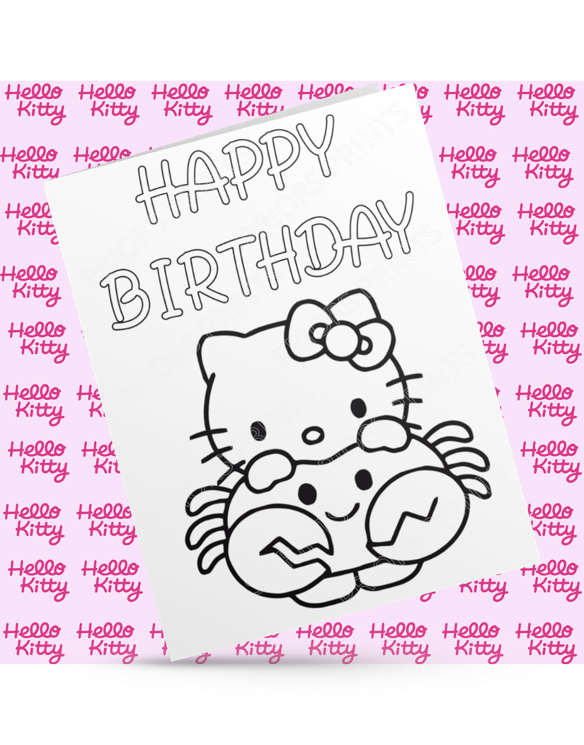 Hello Kitty Zodiac Colour Your Own Birthday Card (Star Signs)
