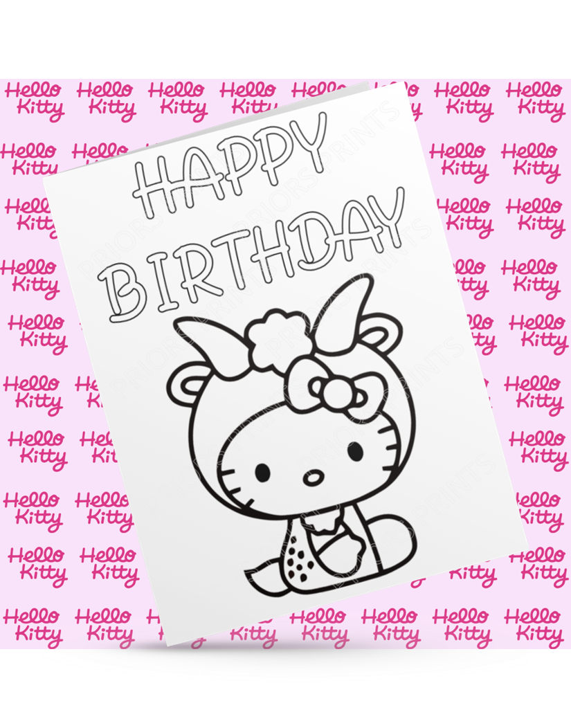 Hello Kitty Zodiac Colour Your Own Birthday Card (Star Signs)