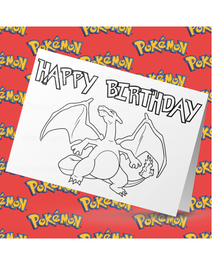 Pokemon- Colour Your Own Birthday Card