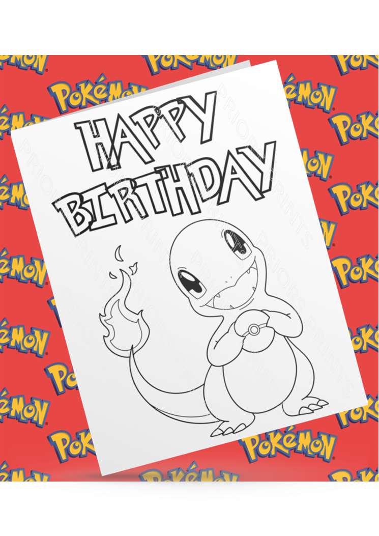 Pokemon- Colour Your Own Birthday Card