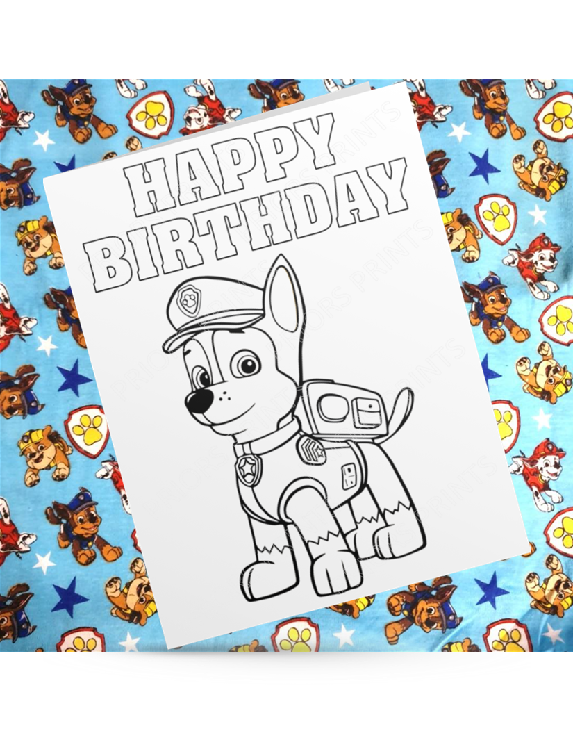 Paw Patrol Colour Your Own Birthday Card