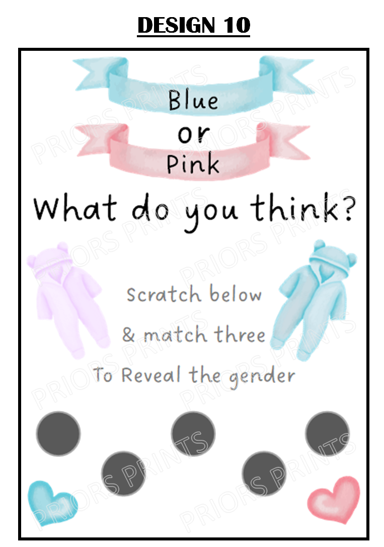 Gender Reveal Card with Scratch Sticker