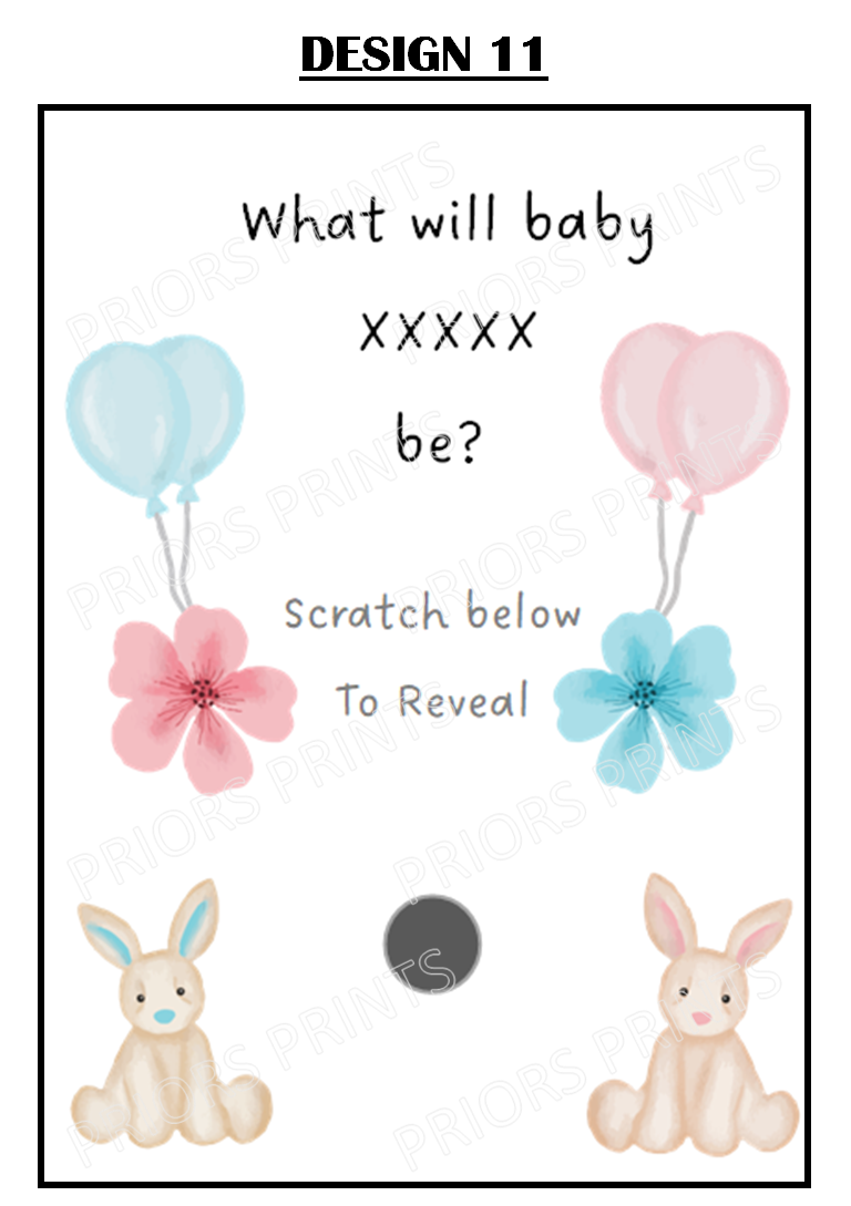 Gender Reveal Card with Scratch Sticker
