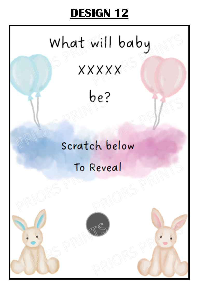Gender Reveal Card with Scratch Sticker