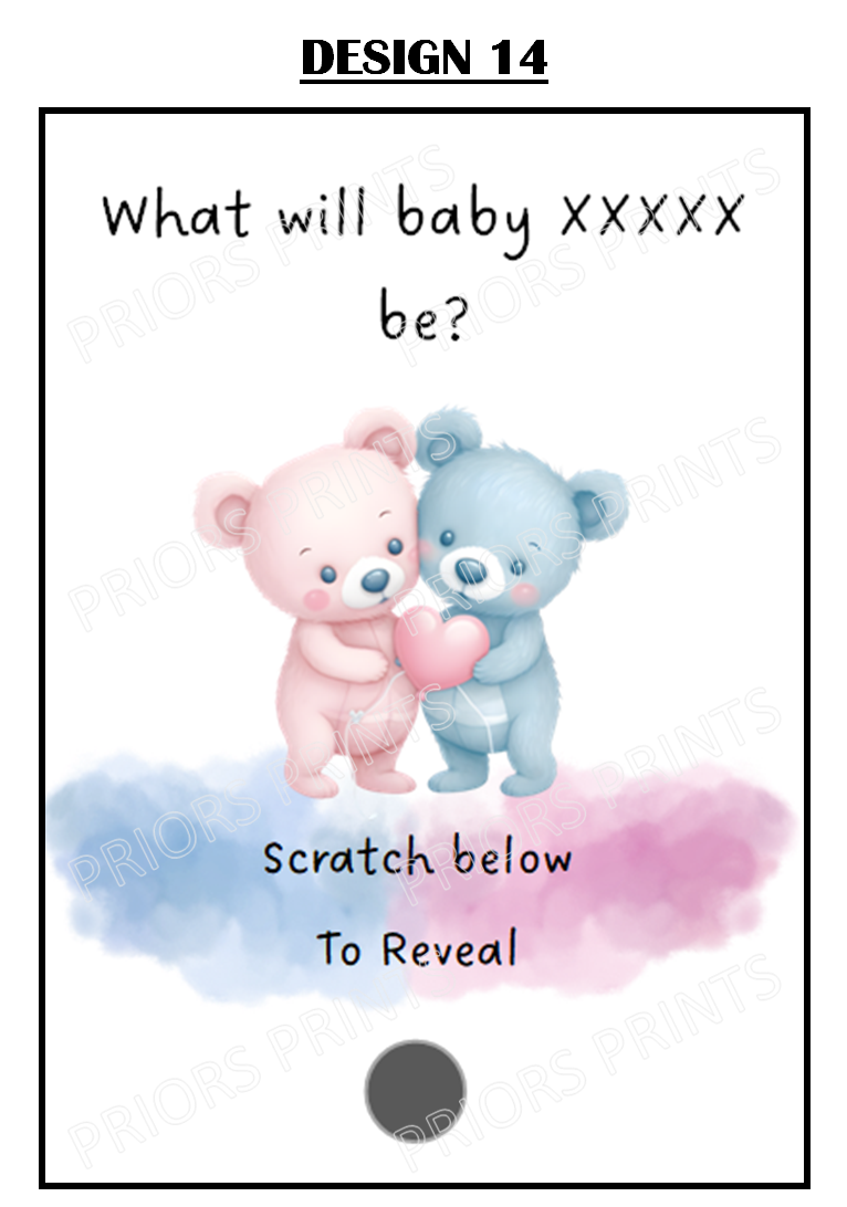 Gender Reveal Card with Scratch Sticker