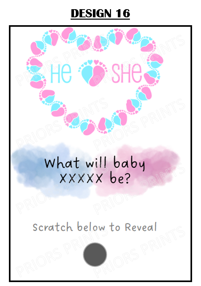 Gender Reveal Card with Scratch Sticker