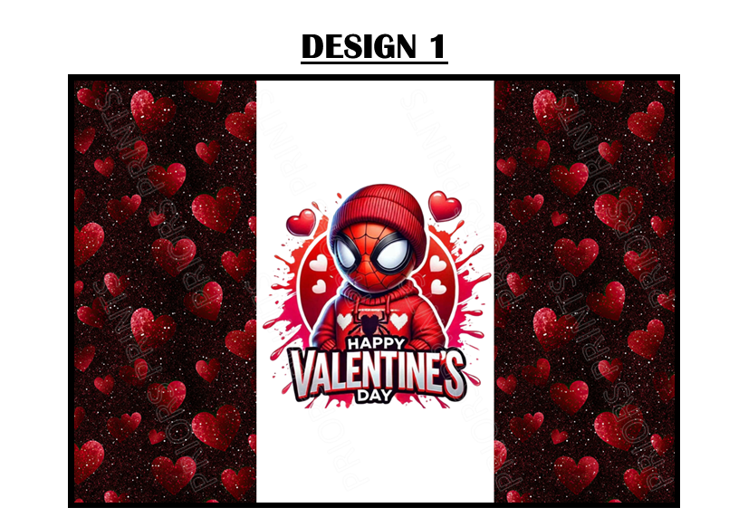 Spiderman Valentines Chocolate Bar Wrappers
