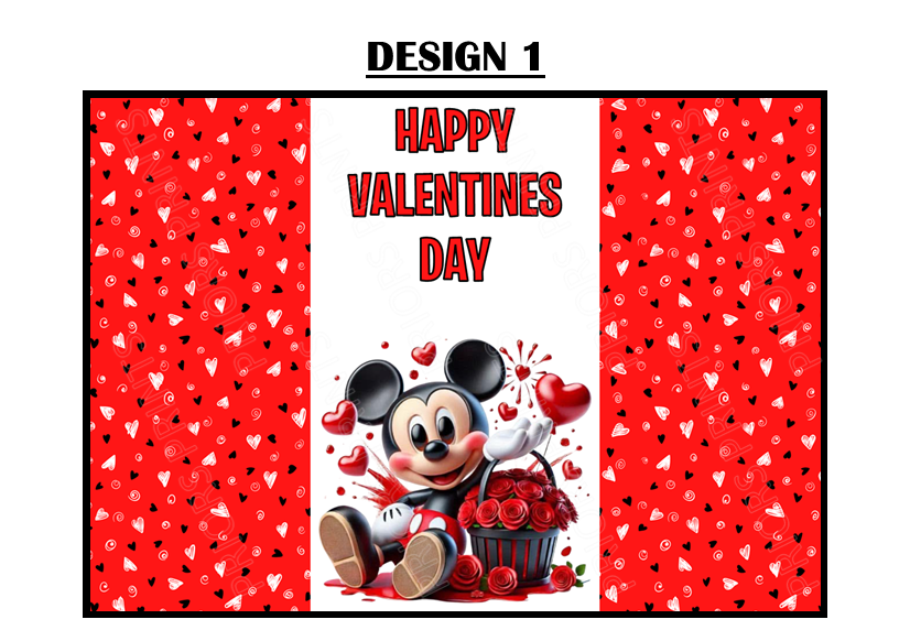 Mickey Mouse Valentines Chocolate Bar Wrappers