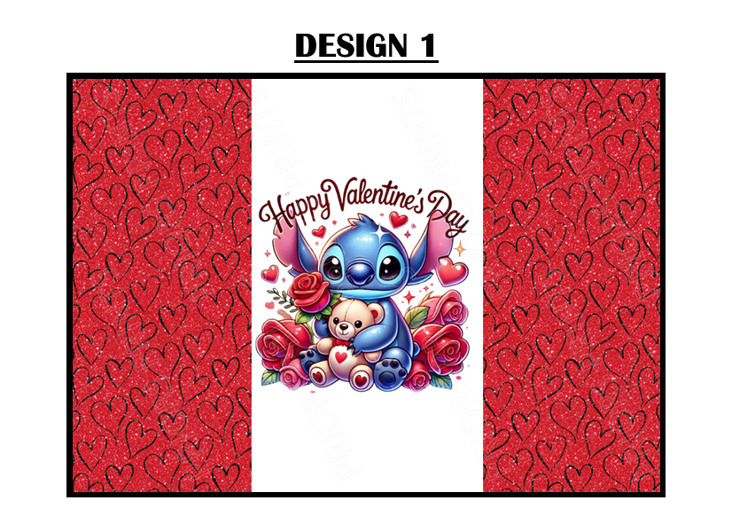 Stitch Valentines Chocolate Bar Wrappers