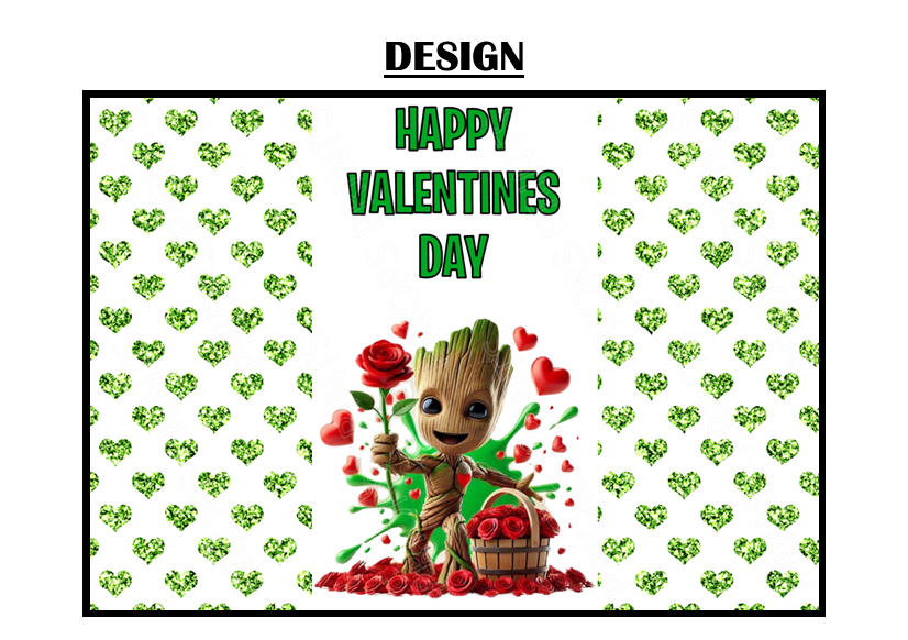 Groot Valentines Chocolate Bar Wrapper