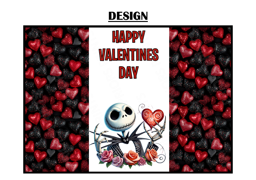 Jack Skeleton Valentines Chocolate Bar Wrapper
